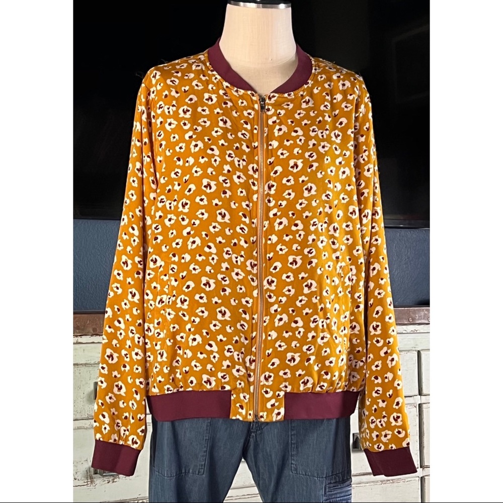 Anthropologie Amie Floral Bomber Jacket Rare NWT New XL